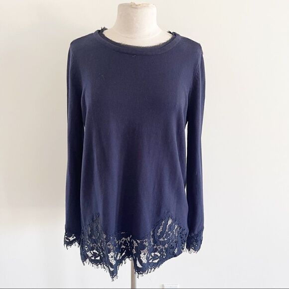 Soft Surroundings Navy Sweater Pull Over Medium - Picture 1 of 9